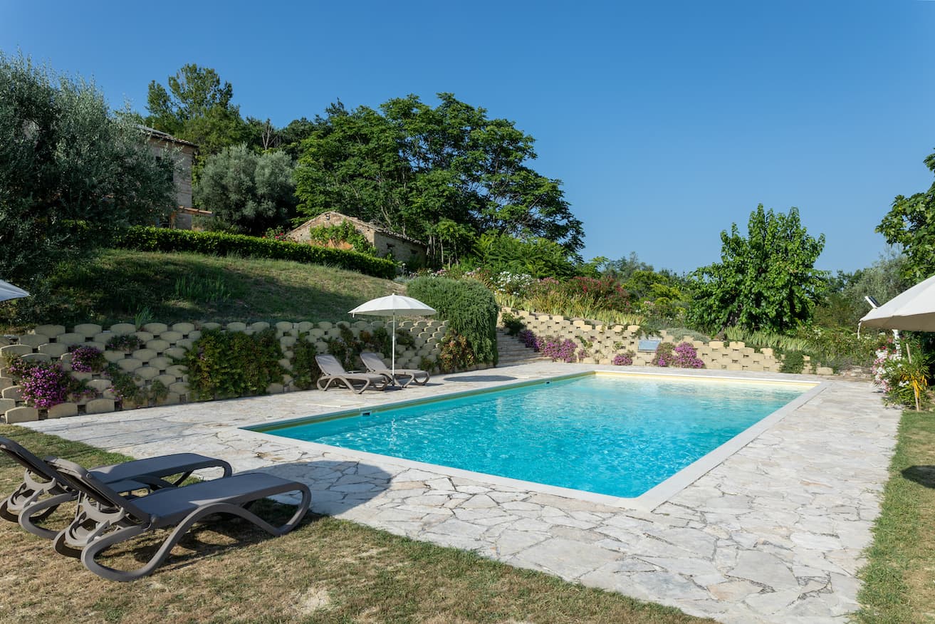Uitzicht vanuit Casa Raffaela op de heuvels van Le Marche